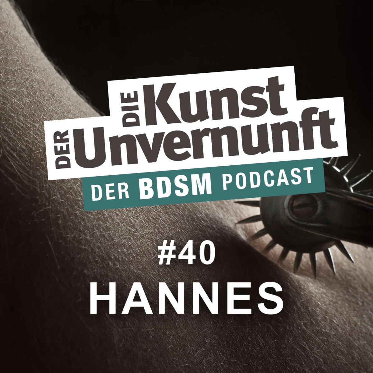 Podcast-Cover mit der Aufschrift Die Kunst der Unvernunft, Folge 40 Hannes, BDSM-Podcast.